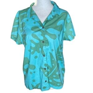 Vintage Patagonia Casual Tropical Button Down Collared Short Sleeve Top 12 Large